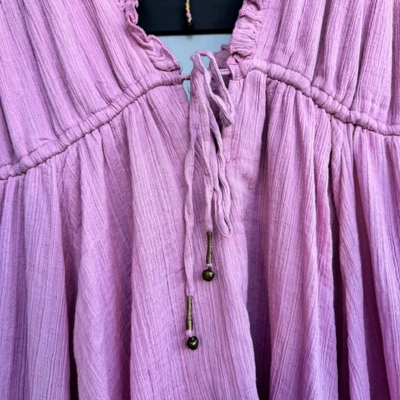 Free People Frilly Pink Mini Dress - Picture 4 of 7